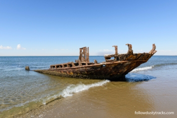 A shipwreck on the beach near Walvis Bay