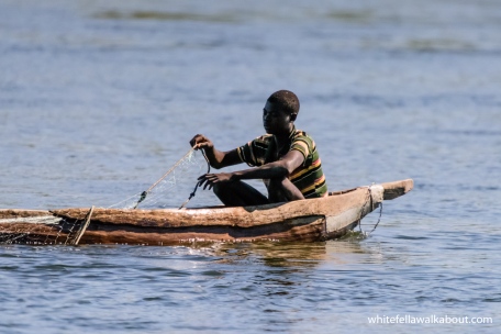 Fishermen in their Mokoro on the Okavango River, Nunda River Lodge, Caprivi Strip, Namibia